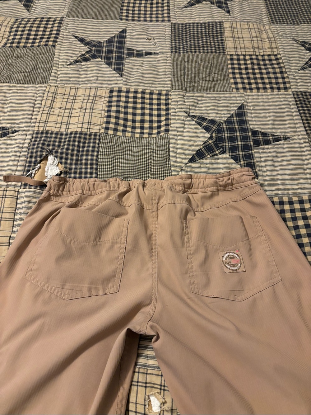 Women’s koi scrub pants  Sandstone  tan color Cargo nurse Pants medium
